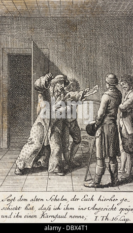 Plate 5 for Thomas Smollett's 'The Adventures of Peregrine Pickle' 54.67.253 Stock Photo
