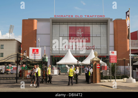 Scene outside Members main entrance to Old Trafford at Lancashire County Cricket Ground during Ashes Test Match Manchester UK