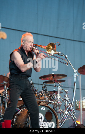 LINCOLN, CA - AUGUST 3:  Lee Loughnane of the rock band Chicago performs at Thunder Valley Casino Resort on August 3 in Lincoln, Stock Photo