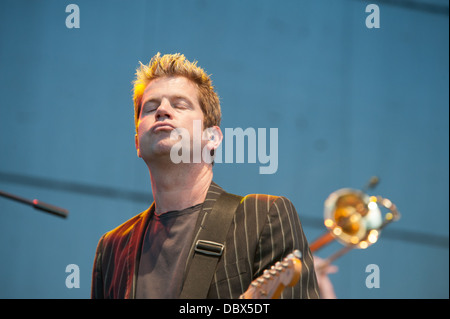 LINCOLN, CA - AUGUST 3: Keith Howland of the rock band Chicago performs at Thunder Valley Casino Resort on August 3 in Lincoln, Stock Photo