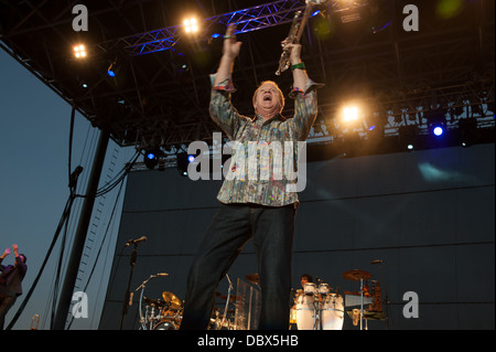 LINCOLN, CA - AUGUST 3: Lee Loughnane of the rock band Chicago performs at Thunder Valley Casino Resort on August 3 in Lincoln, Stock Photo
