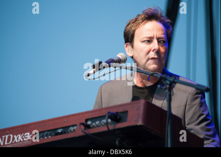 LINCOLN, CA - AUGUST 3: Keyboarder Lou Pardini of the  rock band Chicago performs at Thunder Valley Casino Resort on August 3 in Stock Photo