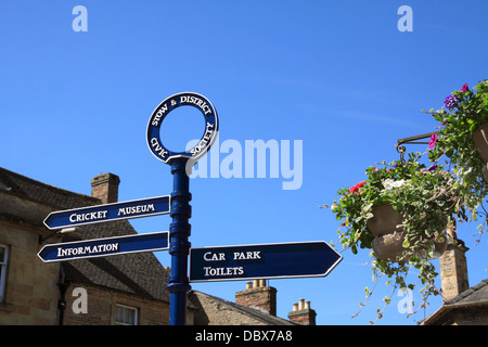 Sign Post Stow on the Wold Stock Photo