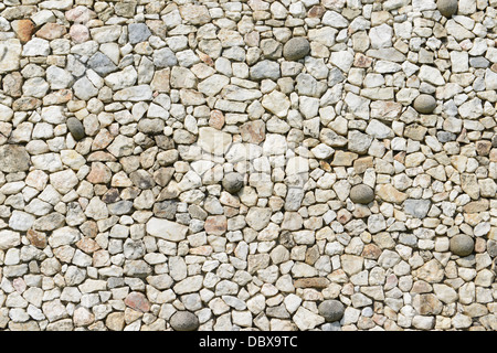 Detail of a stone wall with different size of rock. (Detail of Megalithic passage tomb at Newgrange - Ireland) Stock Photo
