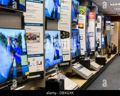 TV (Telly and Tellies) and Home Theater Display in Best Buy, NYC Stock Photo