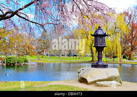 Lagoon at Boston Public Garden in Boston, Massachusetts, USA. Stock Photo