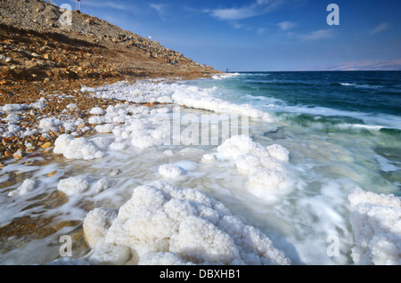 Dead Sea, Israel salt formations. Stock Photo