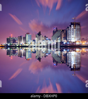 Cityscape Tel Aviv at night Stock Photo - Alamy