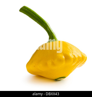 yellow patisson on white background Stock Photo