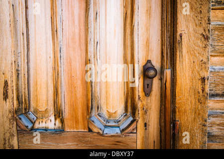 Door detail, Bodie State Historic Park, California USA Stock Photo