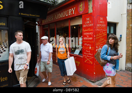 Shoppers browing shops in The Lanes Brighton East Sussex England UK Stock Photo