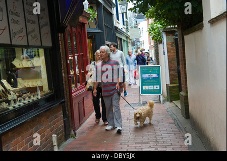 Shoppers browing shops in The Lanes Brighton East Sussex England UK Stock Photo