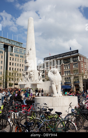 National Monument on Dam Square in Amsterdam, Netherlands. Stock Photo