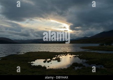 Loch Tulla at sunset, near Rannoch Moor, Highland Region, Scotland, UK Stock Photo