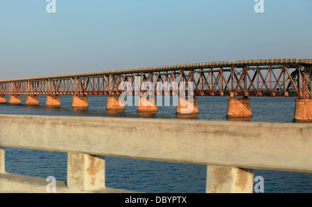 The old Railroad Bridge on the Bahia Honda Key in the Florida keys Stock Photo