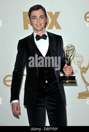 Jim Parsons The 63rd Primetime Emmy Awards, held at Nokia Theatre L.A. LIVE - Press Room Los Angeles, California - 18.09.11 Stock Photo