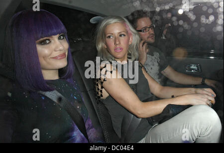 Jessica Cornish aka Jessie J and Ellie Goulding leaving Nobu Berkeley  London, England - 21.09.11 Stock Photo