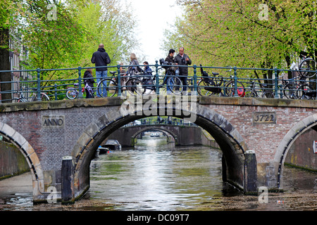 Amsterdam Netherlands Holland Europe bridge over Leidsegracht canal Stock Photo