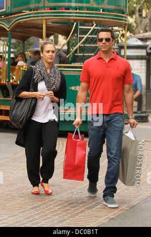 Jessica Alba and Cash Warren go shopping at The Grove in West Hollywood Los Angeles, California - 24.09.11 Stock Photo