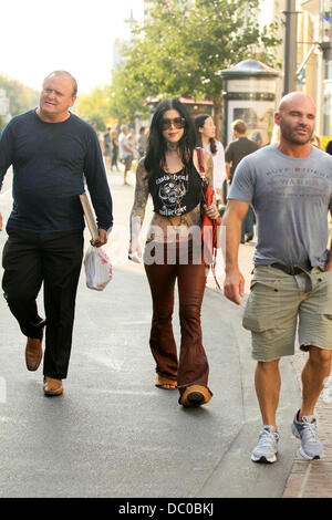 Kat Von D and her father Rene Drachenberg take a walk together at the Grove. Kat is not wearing her engagement ring after calling off her engagement with fiance Jesse James Hollywood, California - 25.09.11 Stock Photo