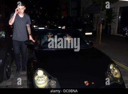 Dappy aka Dino Contostavlos celebrities arrive at Movida to celebrate Dappy's (real name Dino Contostavlos) new solo single No Regrets going straight to the top of the U.K. singles chart in its first week of release  London, England - 25.09.11 Stock Photo