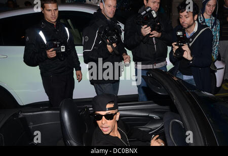 Dappy aka Dino Contostavlos celebrities arrive at Movida to celebrate Dappy's (real name Dino Contostavlos) new solo single No Regrets going straight to the top of the U.K. singles chart in its first week of release  London, England - 25.09.11 Stock Photo