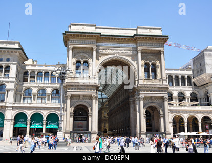 Shopping mall of Galleria Vittorio Emanuele II in Milan Italy. Almost all famous brands are listed here. Stock Photo