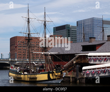 View of the Beaver, a replica of one of the historic ships imnvolved in the Boston Tea Party. Stock Photo