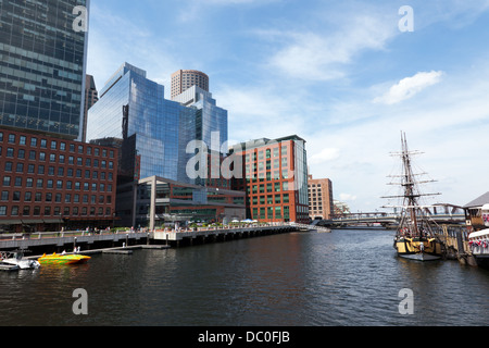 View of the Beaver, a replica of one of the historic ships imnvolved in the Boston Tea Party. Stock Photo