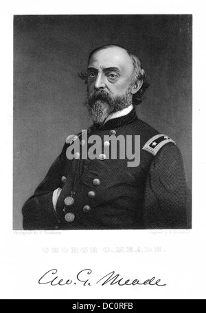 1800s 1860s PORTRAIT UNION ARMY GENERAL GEORGE G MEADE DURING AMERICAN CIVIL WAR DEFEATED ROBERT E LEE AT GETTYSBURG JULY 1863 Stock Photo