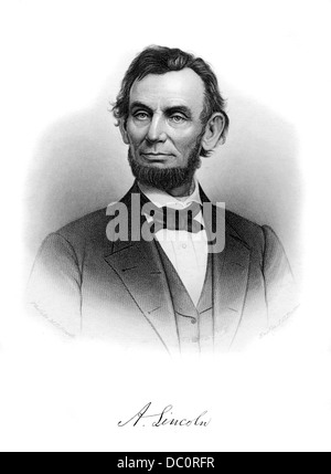 1800s 1860s 1862 PORTRAIT ABRAHAM LINCOLN 16TH  PRESIDENT OF THE UNITED STATES OF AMERICA Stock Photo
