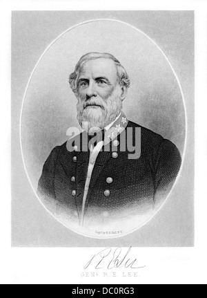 1800s 1860s PORTRAIT GENERAL ROBERT E LEE COMMANDER OF CONFEDERATE STATES ARMY DURING AMERICAN CIVIL WAR Stock Photo