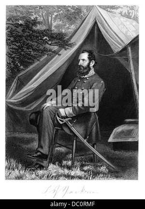 1800s 1860s PORTRAIT CONFEDERATE GENERAL THOMAS STONEWALL JACKSON DIED AFTER BATTLE OF CHANCELLORSVILLE MAY 1863 Stock Photo