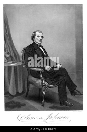 1800s 1860s ABRAHAM LINCOLN'S VICE PRESIDENT WHO BECAME PRESIDENT OF UNITED STATES UPON LINCOLNS DEATH ASSASSINATION APRIL 1865 Stock Photo