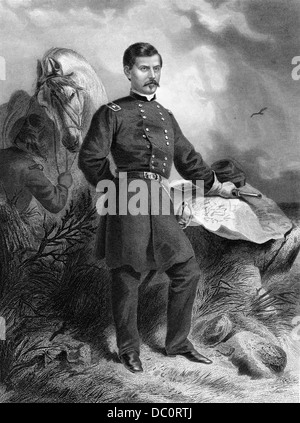 1800s 1860s 1862 PORTRAIT GENERAL GEORGE BRINTON MCCLELLAN UNION GENERAL DURING AMERICAN CIVIL WAR Stock Photo