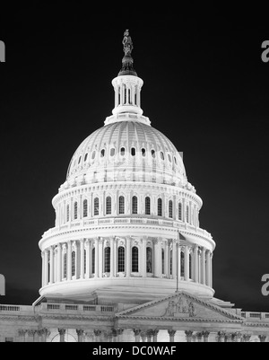 1950s 1960s DOME OF THE CAPITOL BUILDING AT NIGHT WASHINGTON DC USA Stock Photo