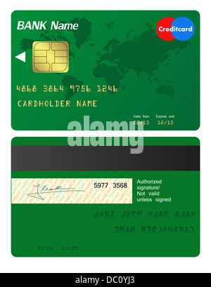 Front and back of credit card Stock Photo