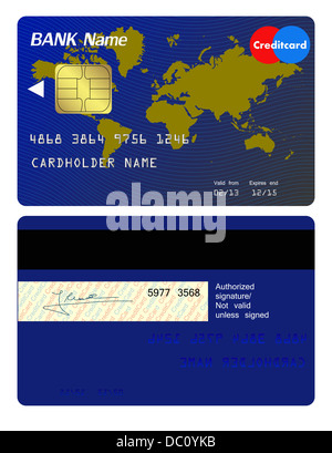 Front and back of credit card Stock Photo