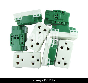 Electrical outlet (socket plug) on white background (with clipping path) Stock Photo