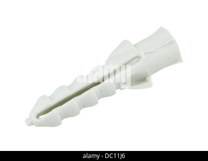 plastic straddling dowel on white background (with clipping path) Stock Photo