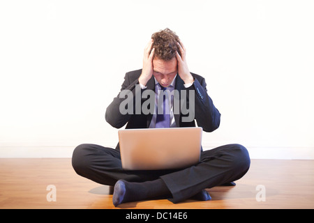 businessman in panic, problems Stock Photo