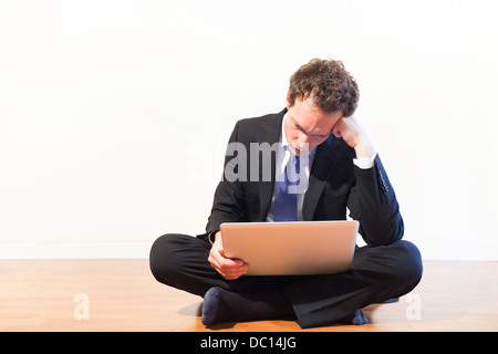 business man with laptop Stock Photo