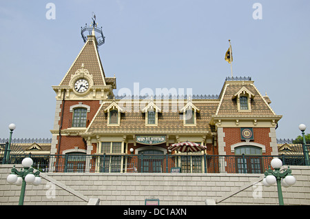 Main St. Station, Disneyland, Hong Kong Stock Photo