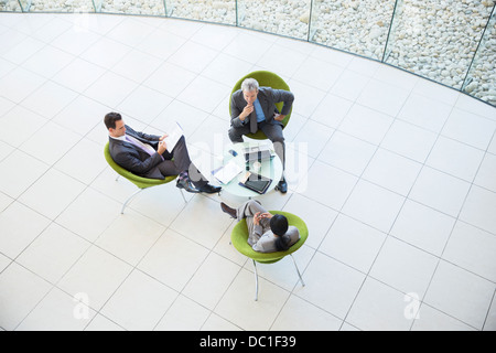 High angle view of business people in meeting Stock Photo