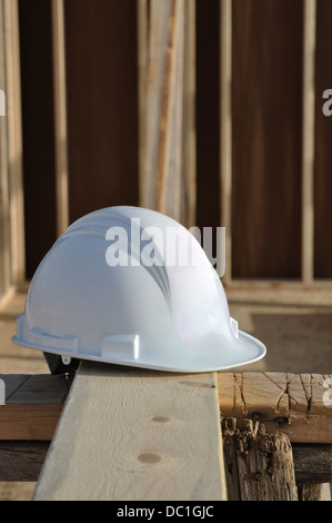 Hardhat on a construction site Stock Photo