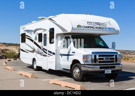 Camping World RV rental van in Canyonlands National Park, Utah, USA Stock Photo