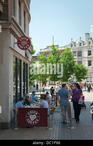 Costa Coffee pavement coffee shop. Buttermarket, Ipswich, Suffolk, UK. Stock Photo