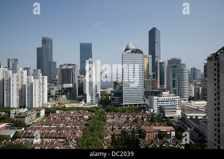 High angle view of Shanghai city, China Stock Photo