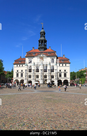 Town hall and market square, Lueneburg, Lüneburg, Lower Saxony, Germany, Europe Stock Photo