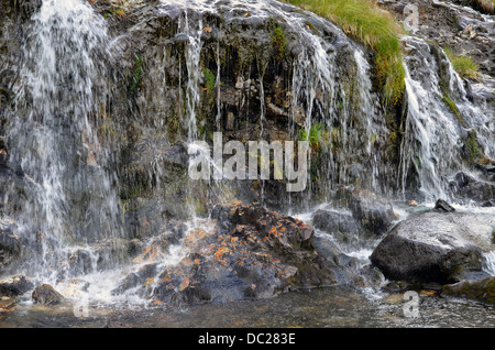 Levers Water Beck and waterfalls in Copper Mines Valley above Coniston in the  Lake District National Park Stock Photo